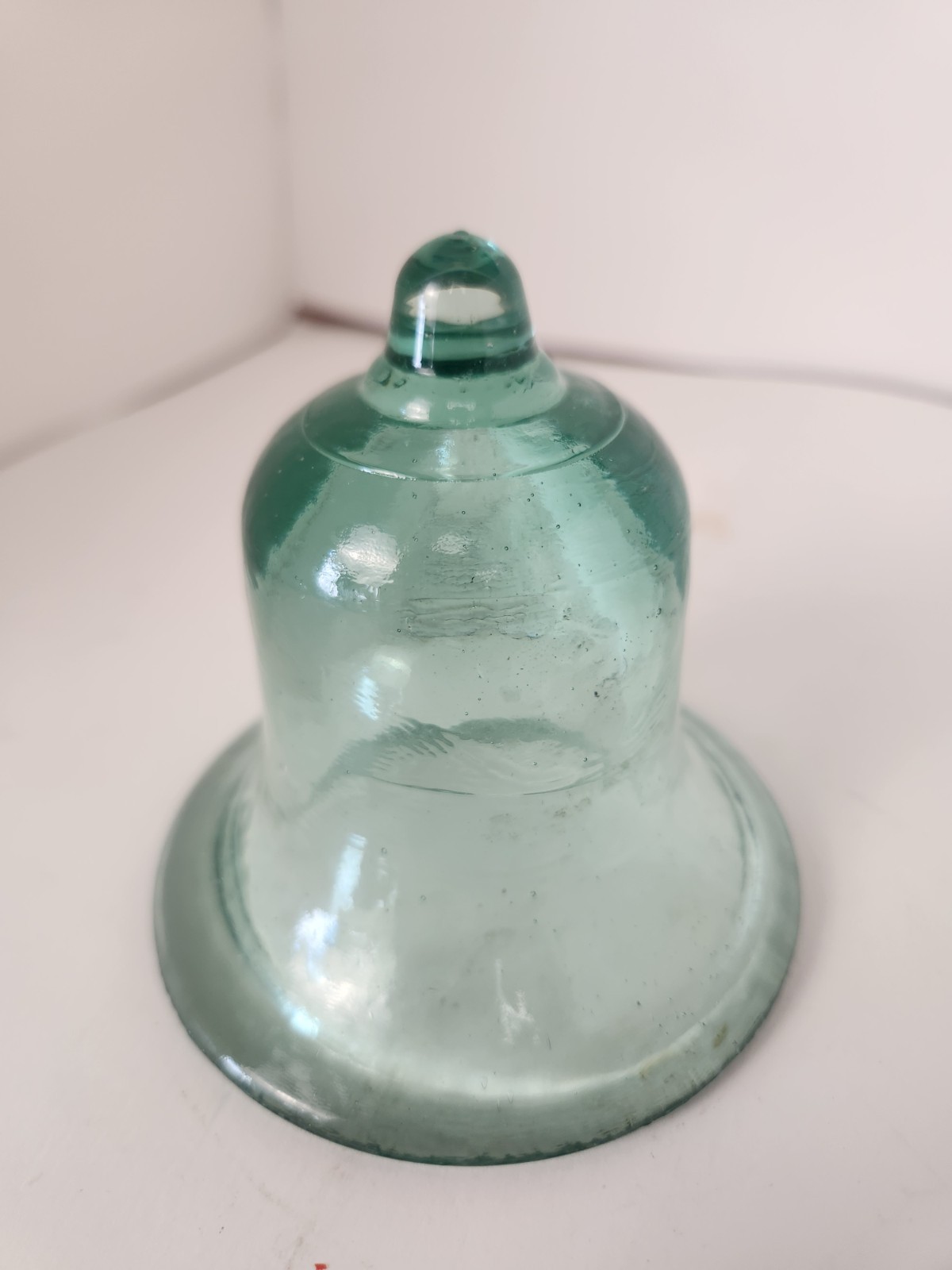 Rare Vintage  Small Cobalt Green Glass Garden Cloche French Bell 4" X 4"
