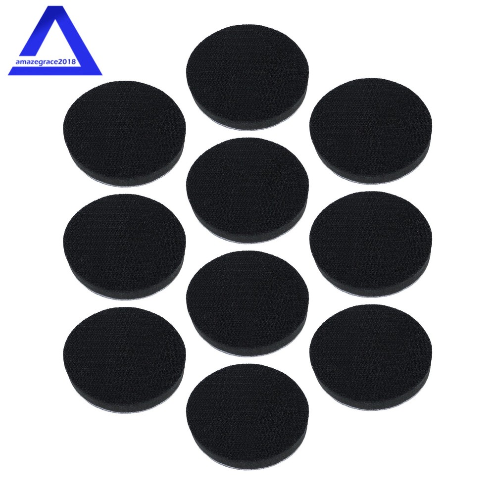 10 Pack 3 Inch (75mm) Foam Interface Pad, Hook and Loop Soft Foam Buffing Pad