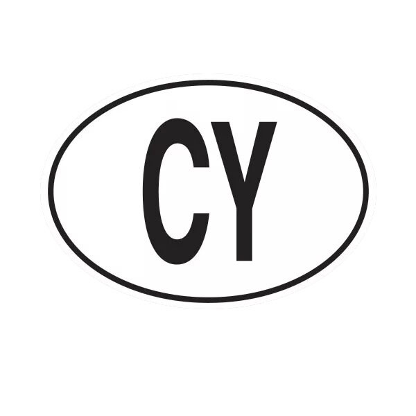 CY Cyprus Country Code Oval Sticker Decal