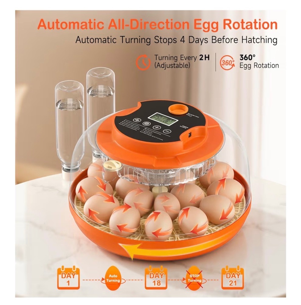 18 Egg Incubators For Hatching Eggs Auto Egg Turning & Humidity Control