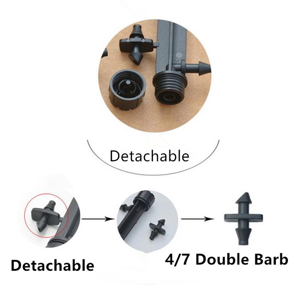 50Pack Adjustable Water Flow Irrigation Dripper Nozzle Stake Emitter Drip f