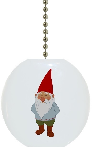 Gnome with Red Boots Solid CERAMIC Ceiling Fan Light Lamp Pull