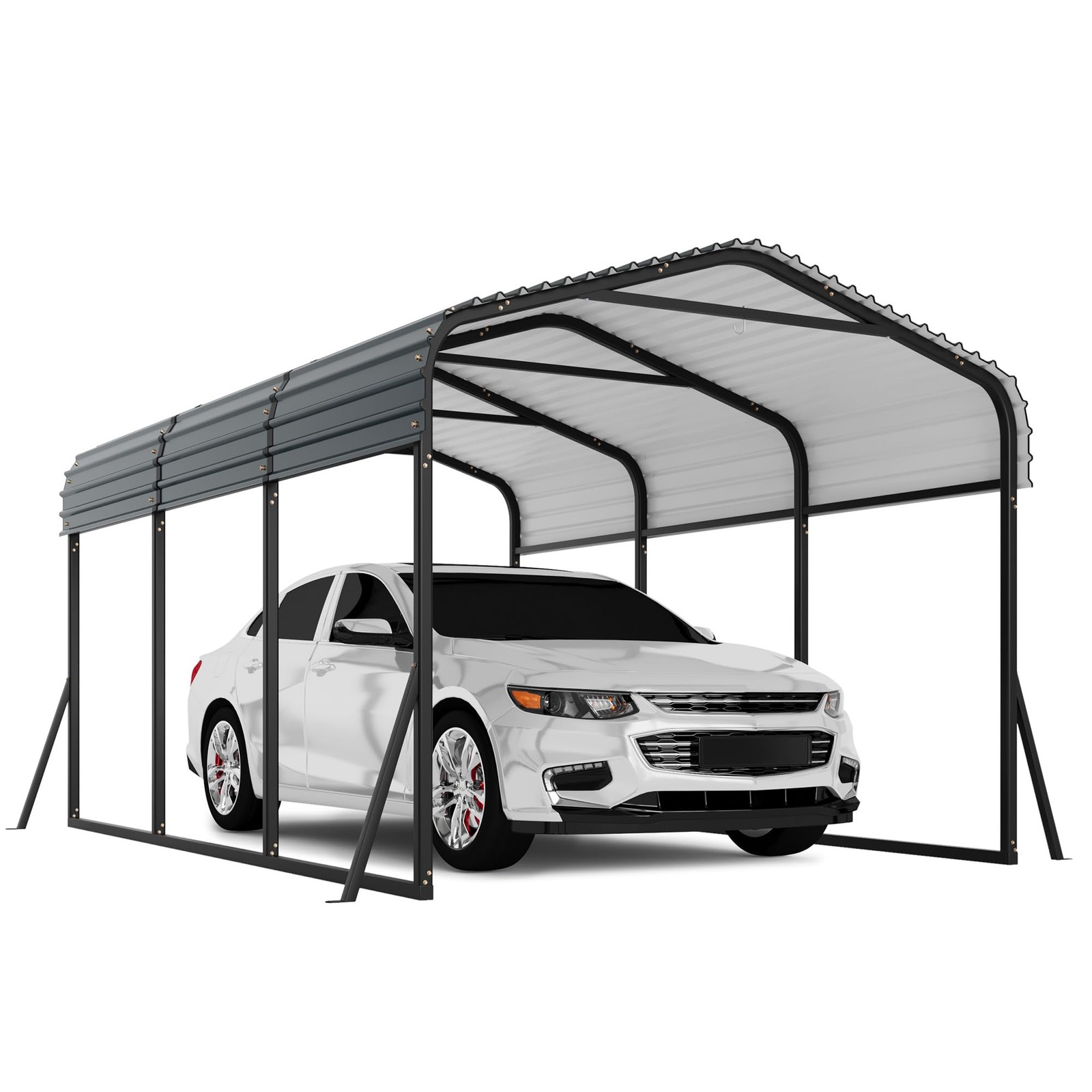 10'x15' Metal Carport with Galvanized Roof All-Weather Shelter