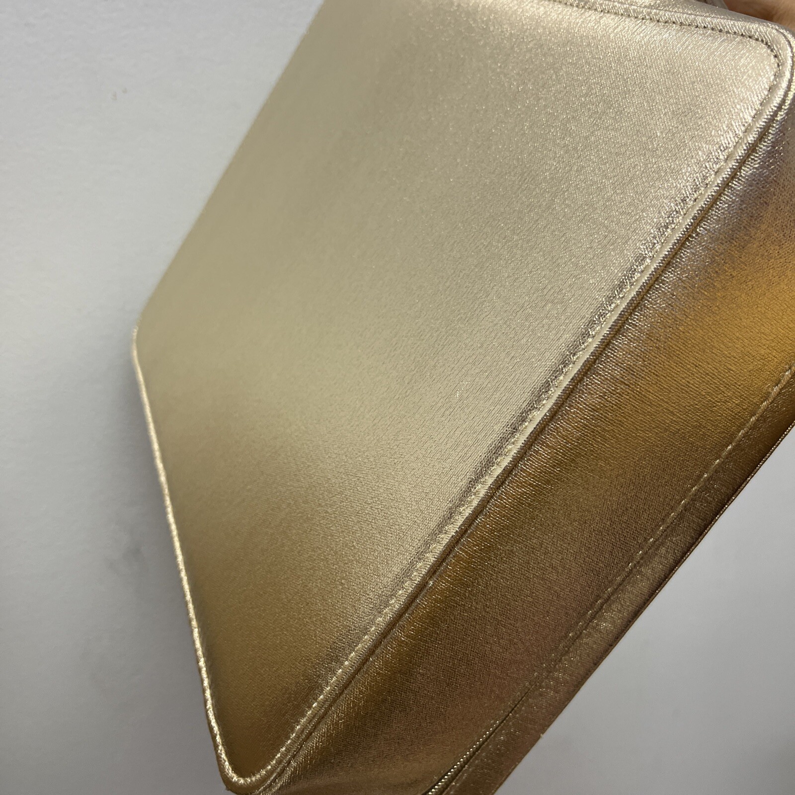 New Lancome Cosmetic Makeup Bag Train Case Golden Color