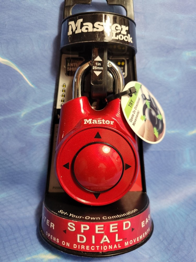 New - Master Lock 1500ID Speed Dial Combination Lock (Red)