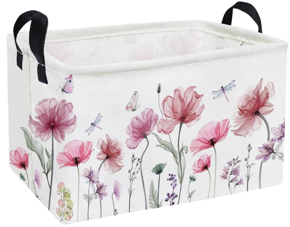 Essme Rectangular Flower Basket,Girls Baskets Empty with Handles,Cute Baskets...