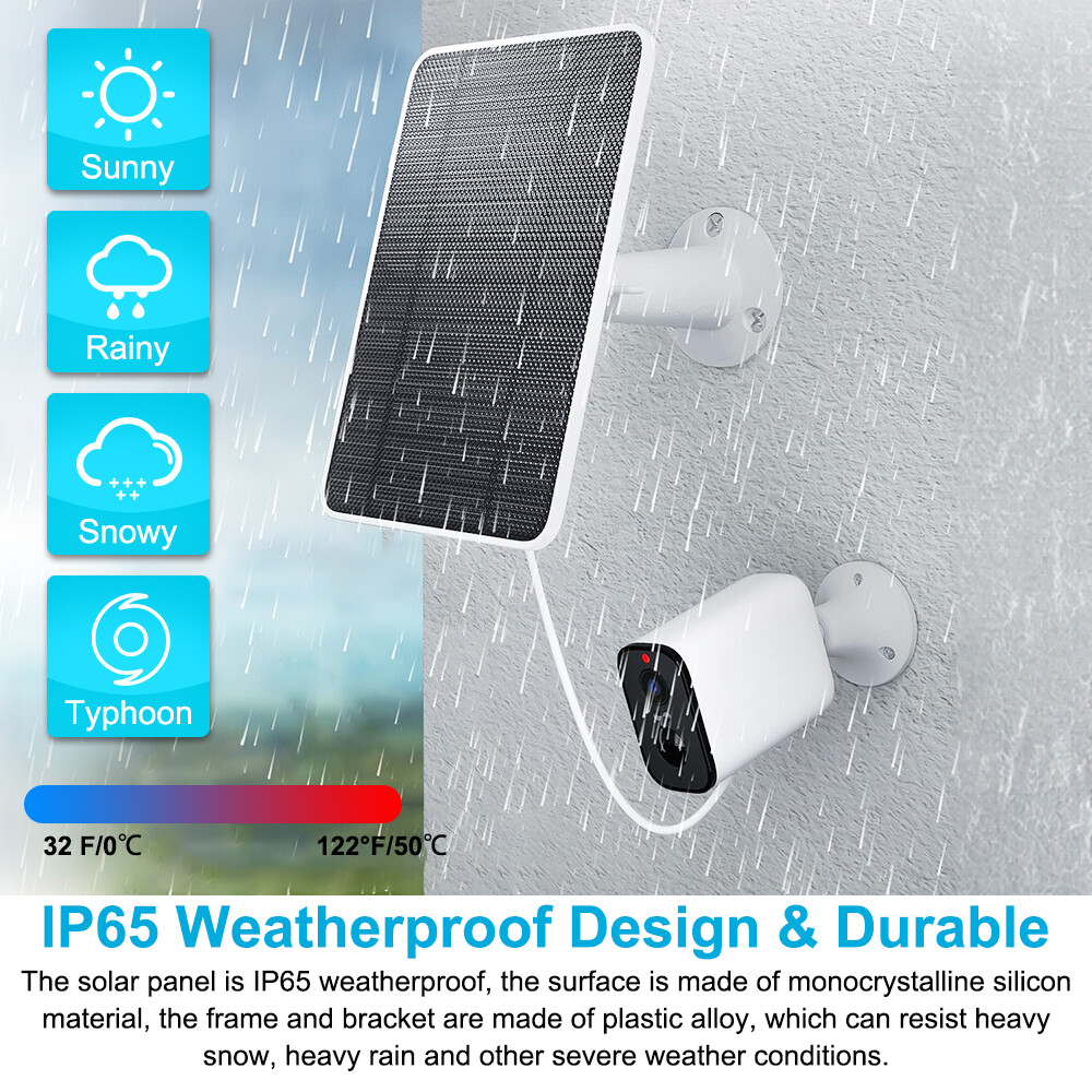 Waterproof Solar Panel for Security Camera Outdoor Solar Power Panel Charger NEW
