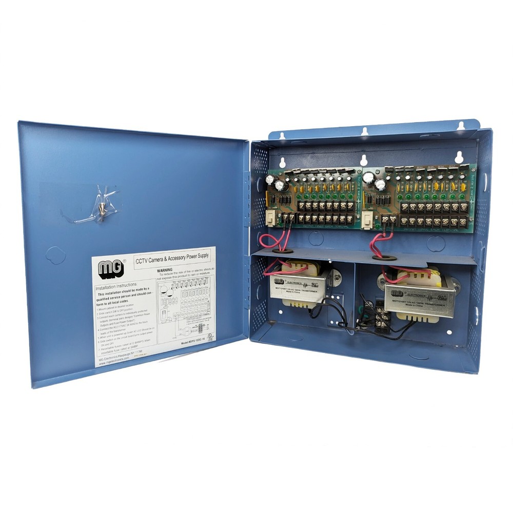 MG Electronics cctv camera & accessory power supply Model #DPS-12DC-16