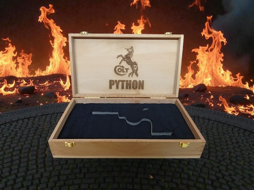 COLT PYTHON 8 INCH BEECH  WOOD REVOLVER/PISTOL CASE