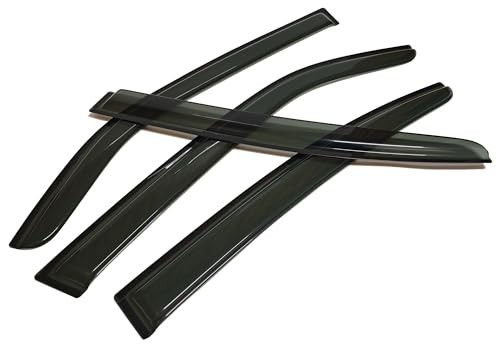 Smoke Tinted Window Visors Vent Sun Shade Rain Wind Guards Compatible with