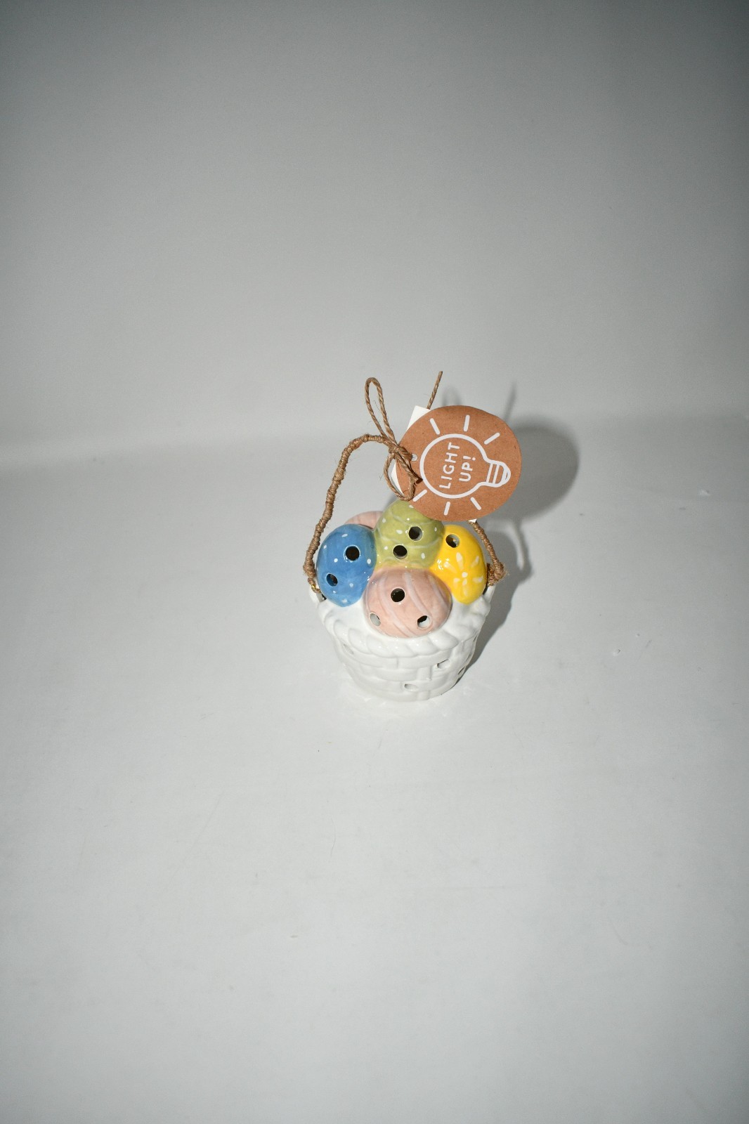 Mud Pie Easter Basket Light-Up Sitter in White #40030439 NWT