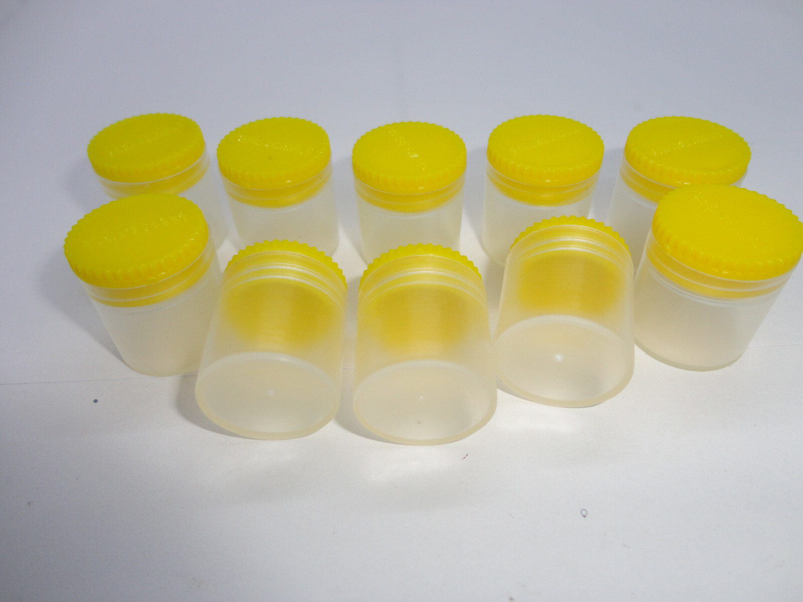 Grease, Rifle empty pots, new, marked ten (10), yellow top