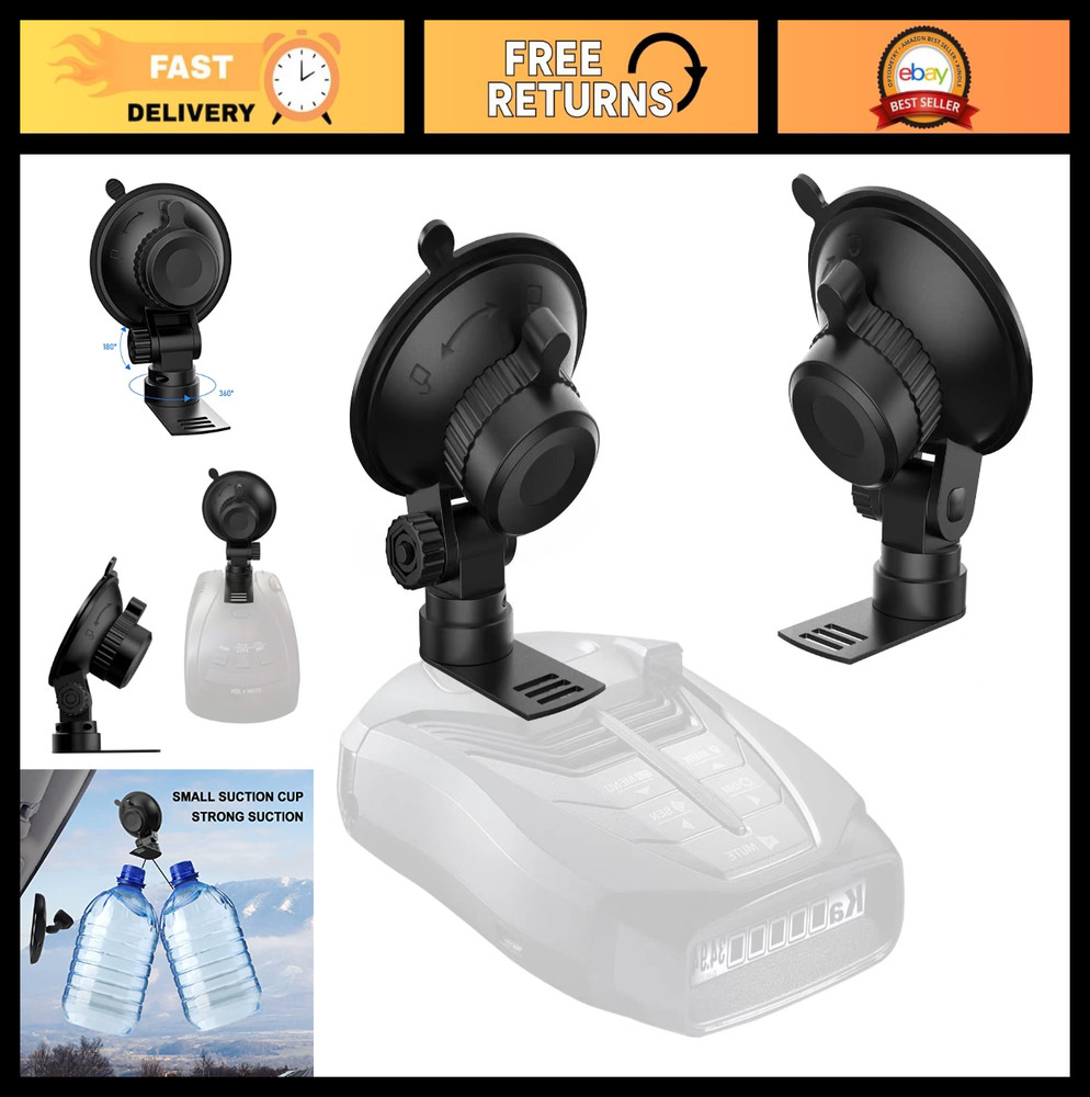 Universal Radar Detector Mount - Suction Cup Holder for Windshield & Dashboard,