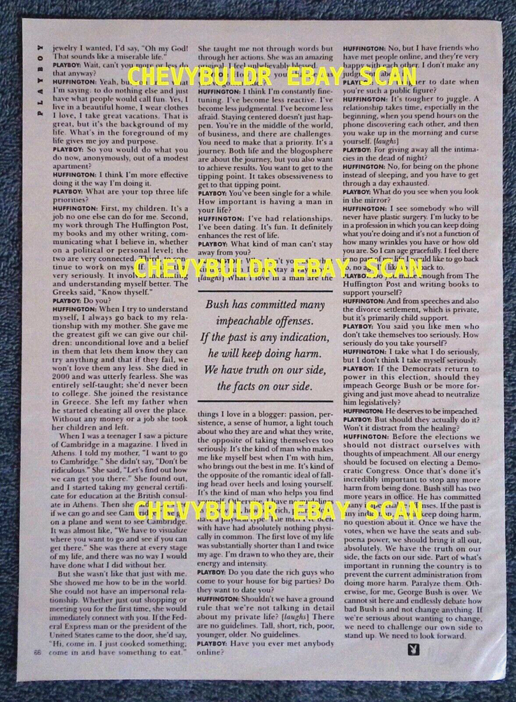 2006 Interview Article with Author and Columnist Arianna Huffington