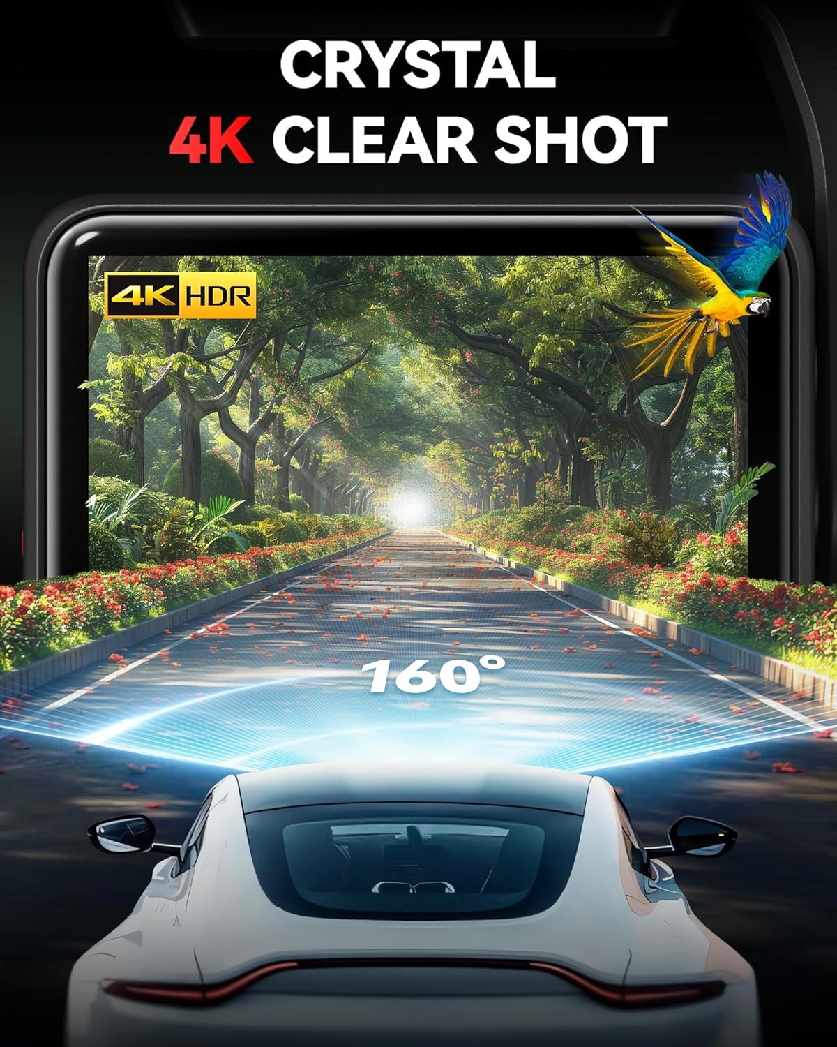 REDTIGER F4 Dash Cam Front 4K Dash Camera, 5.8GHz WiFi 2" Touch Screen