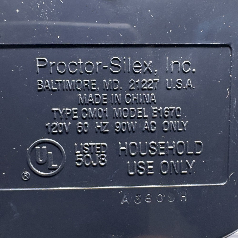 Proctor Silex Model E-1670 Black Automatic Safety Control Coffee Mill Tested