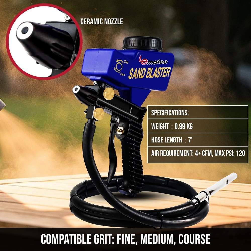 Professional Sandblaster Gun Kit: Effortless Surface Prep for DIY Enthusiasts...
