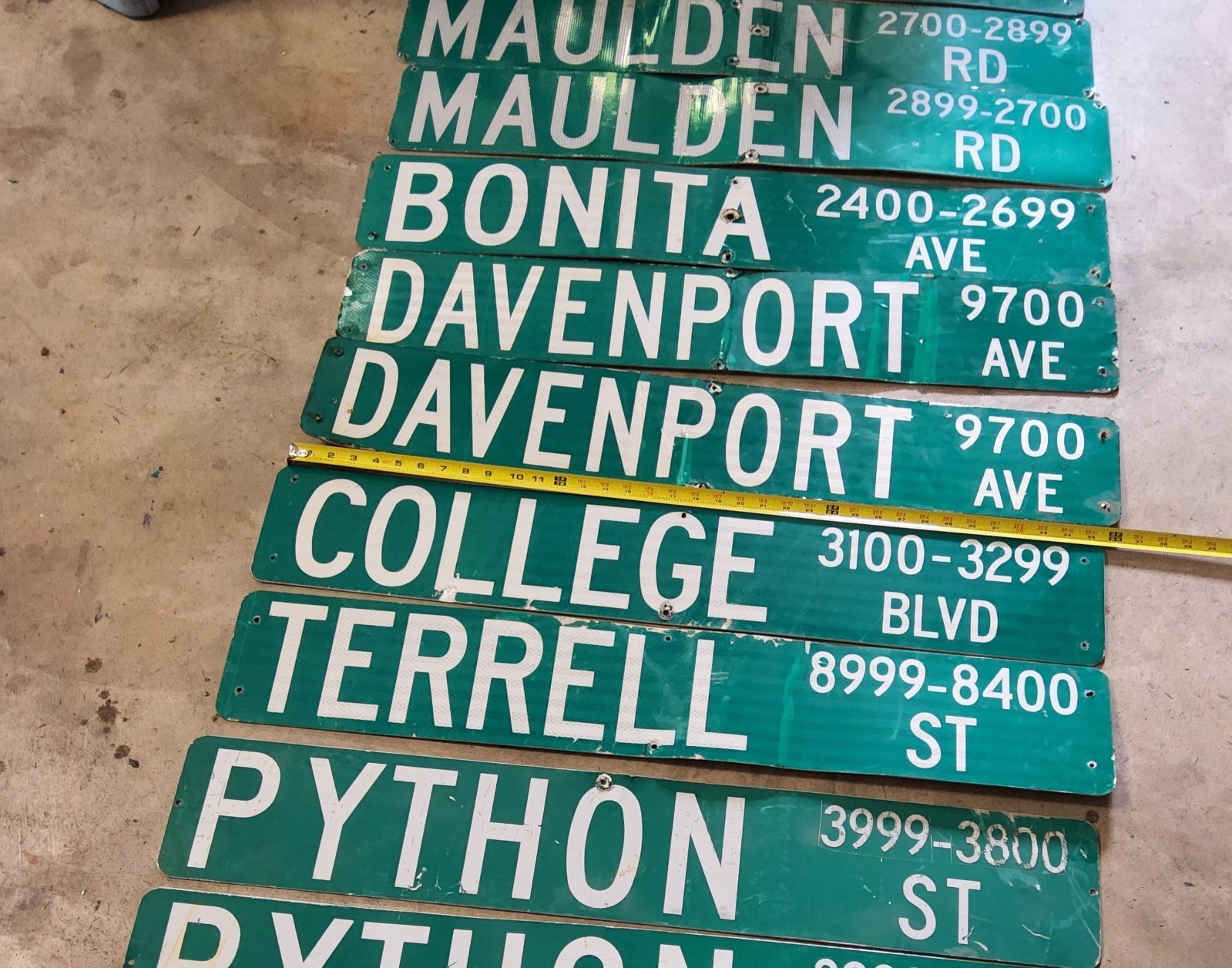 Street name signs pICK ONE. Approximately 36 inch in length
