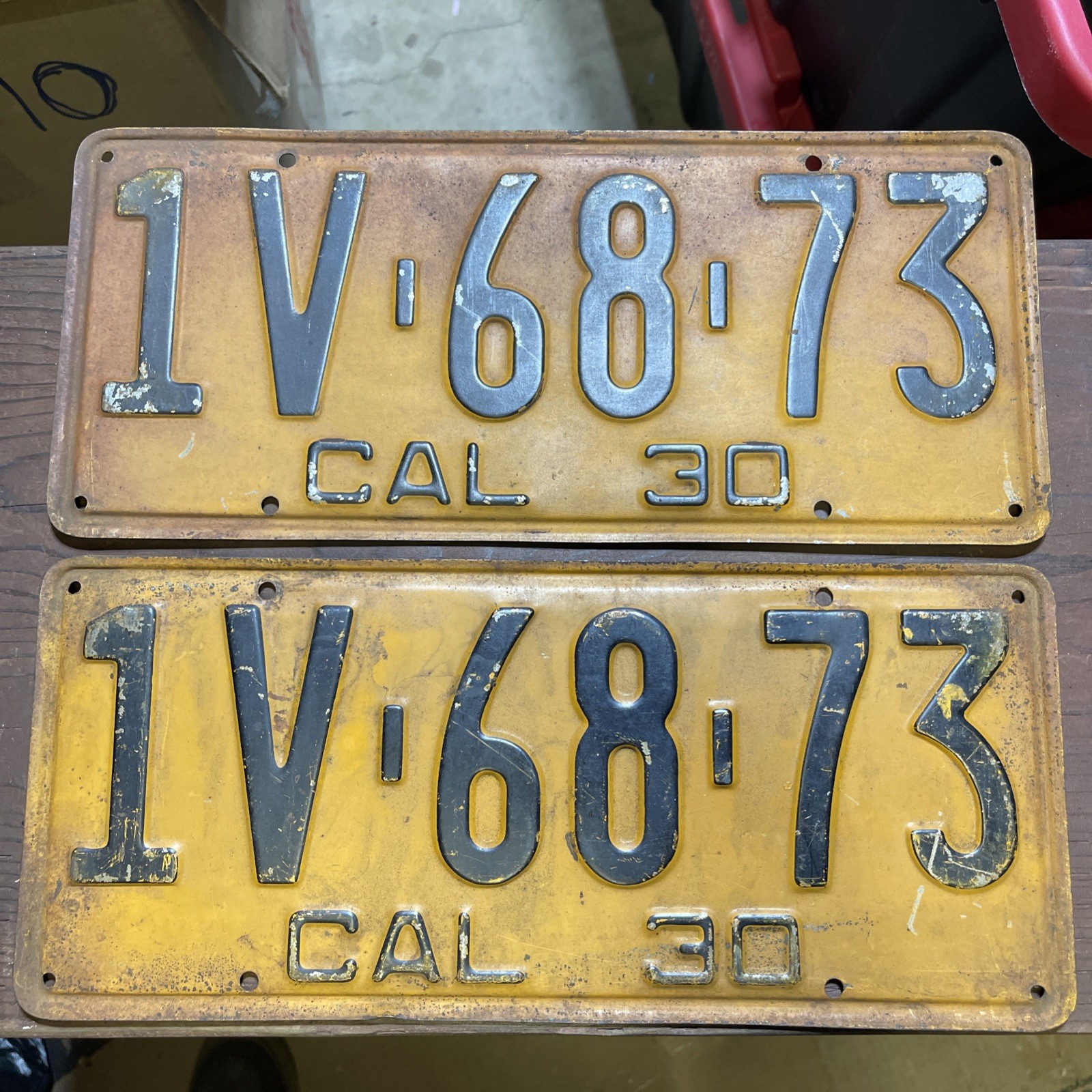 Vintage 1930 California License Plate Pair