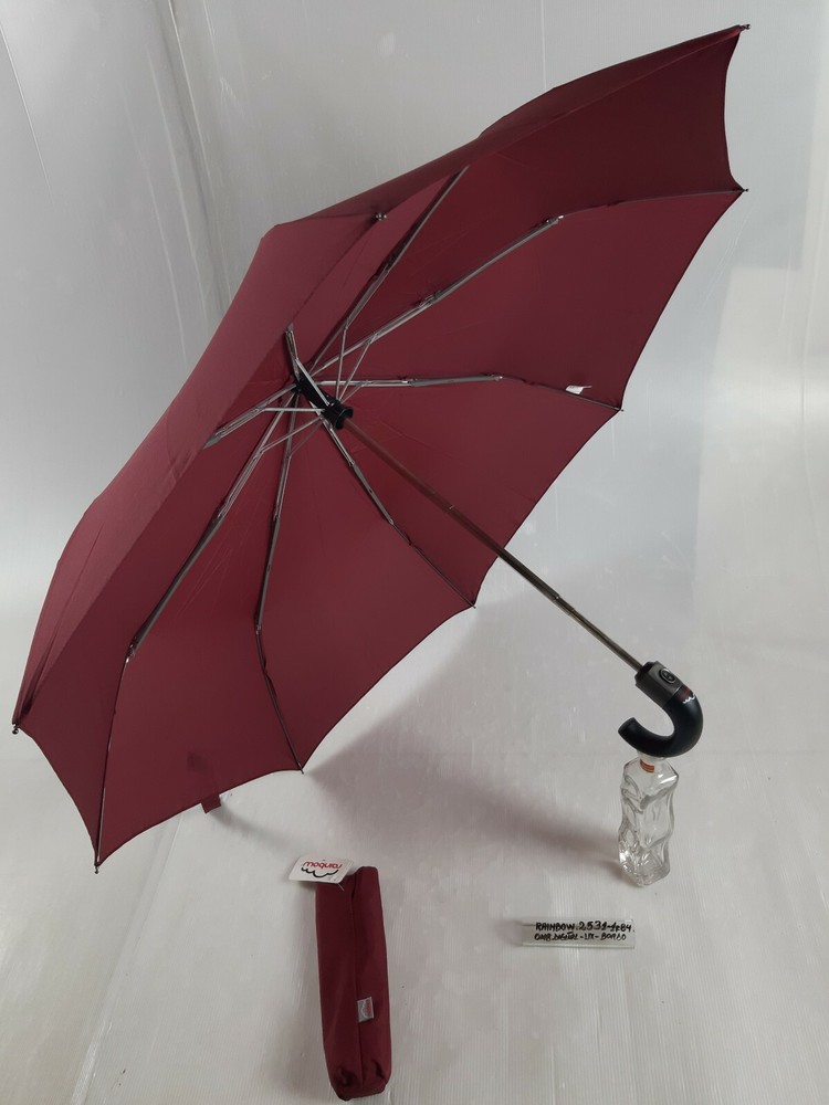 Unisex Mini Umbrella - Automatic - 8 Sticks - Bordeaux - 25311 - Rainbow