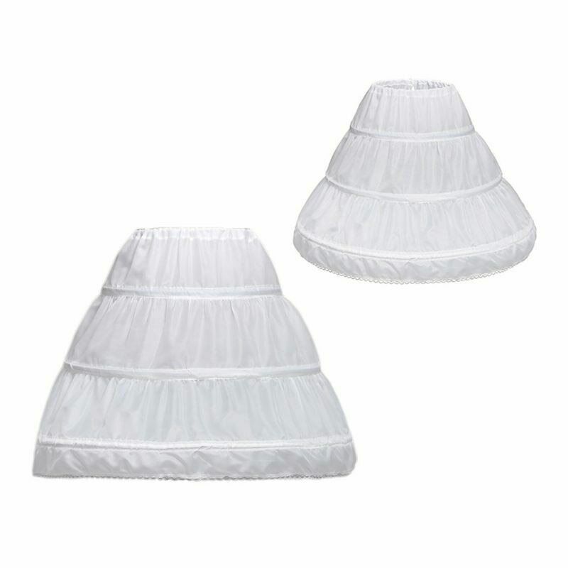 3 Hoop Crinoline Girls Wedding Petticoat Children Princess Dress Underskirt US