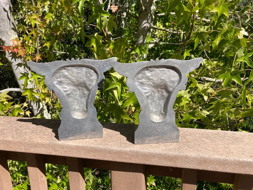 WW2 Era USNA US Naval Academy Annapolis Aluminum Souvenir Bookends