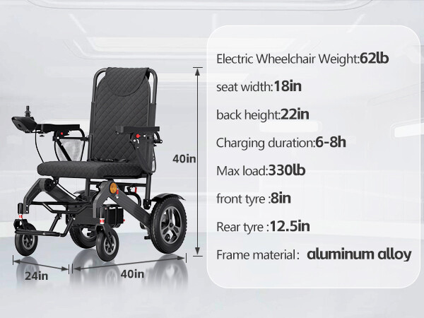 Electric Wheelchair Intelligent Foldable Motorized Powerchair All Terrain New
