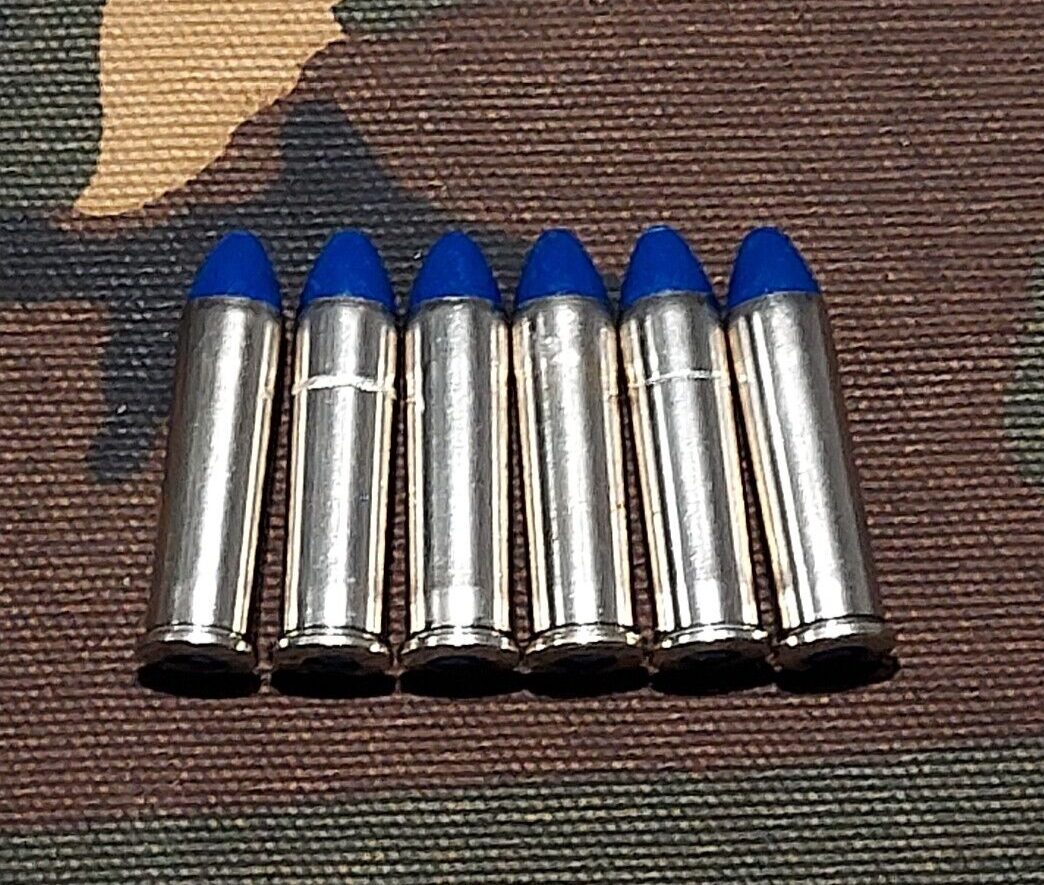 357 MAGNUM SNAP CAPS SET OF 6, NICKEL AND BLUE, REAL 125gr WEIGHT!!!