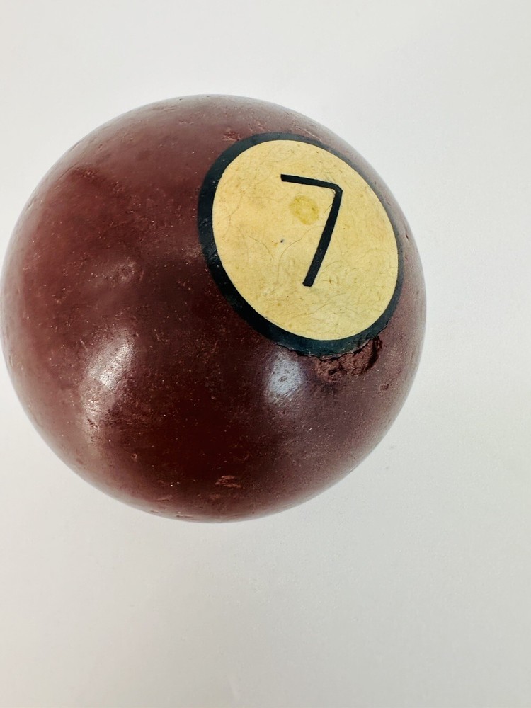 Vintage Clay #7 Solid Burgundy Pool Billiards Ball