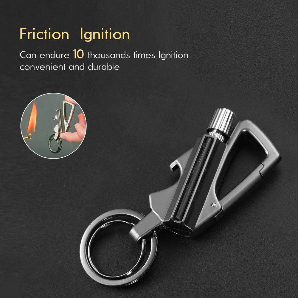 Permanent Match, Flint Fire Starter Never Ending Match Keychain Lighter with Bot