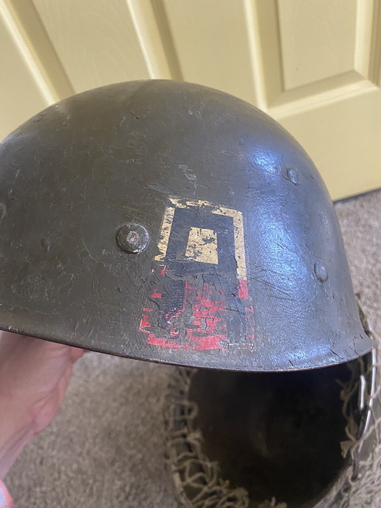Ww2 M1 Helmet Front Seam With Liner