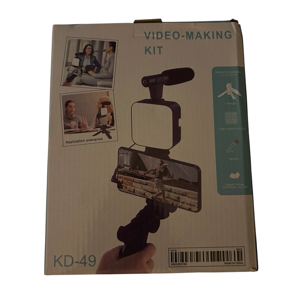 KD-49 Video Making Kit – Complete Vlogging Setup with Tripod, LED Light