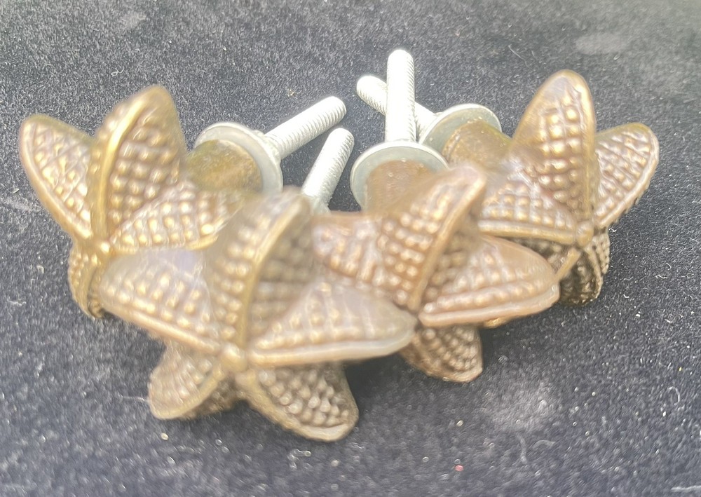 VTG set Bronze Finish STARFISH Drawer Pulls Handles Knobs Set of 4