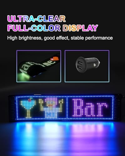 Programmable LED Scrolling Sign - Display Board with 23" x 5" Full Color