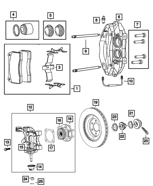 Genuine Mopar Disc Brake Piston Kit 5093300AA
