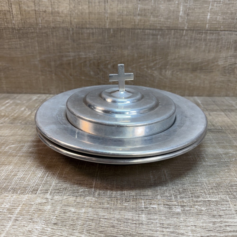 Artistic RW505 504 Aluminum Stackable Communion Lord’s Supper Bread 2 Trays Lid