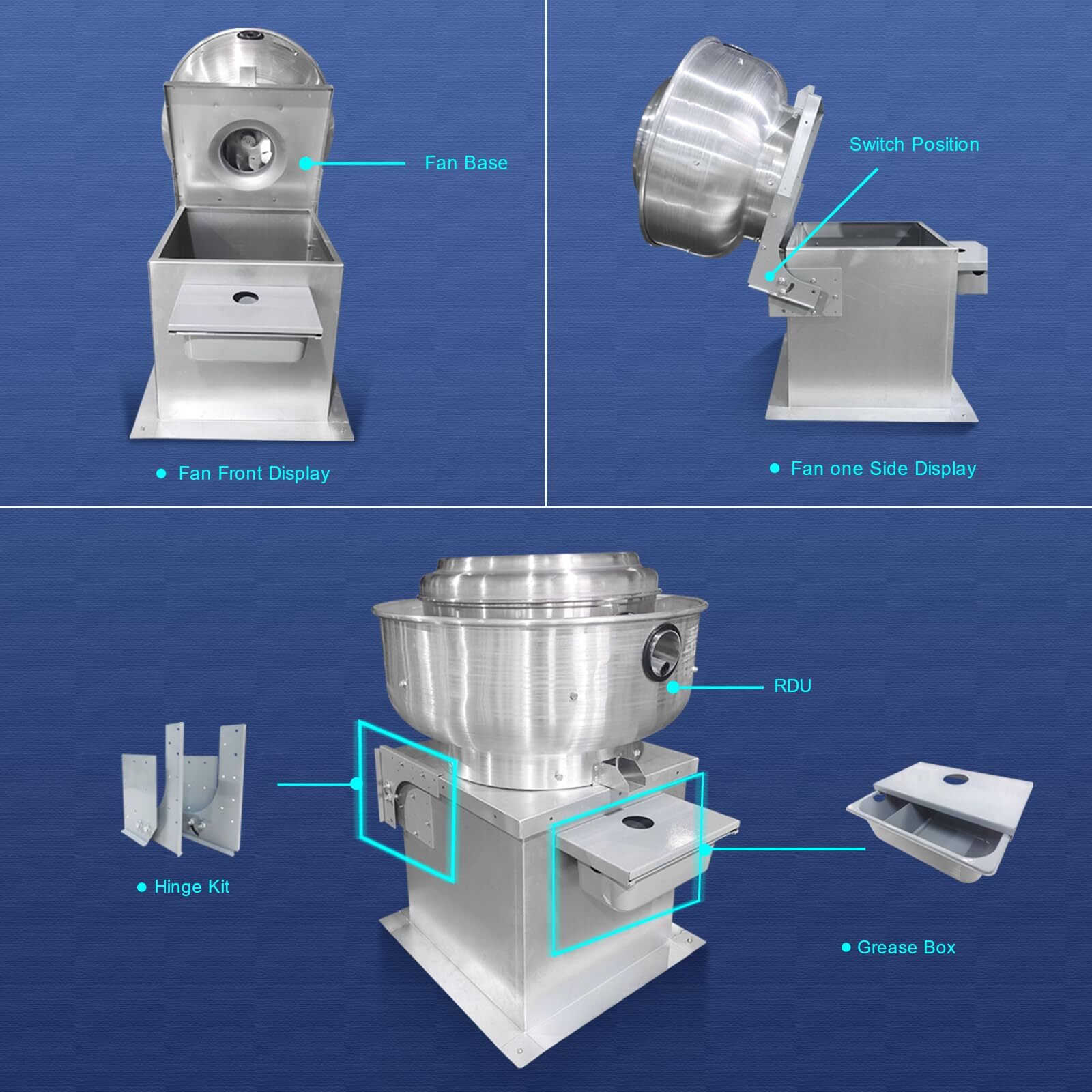 Grease Box Fit for Restaurant Canopy Hood Exhaust Fan 3.74” Deep Drip Pan