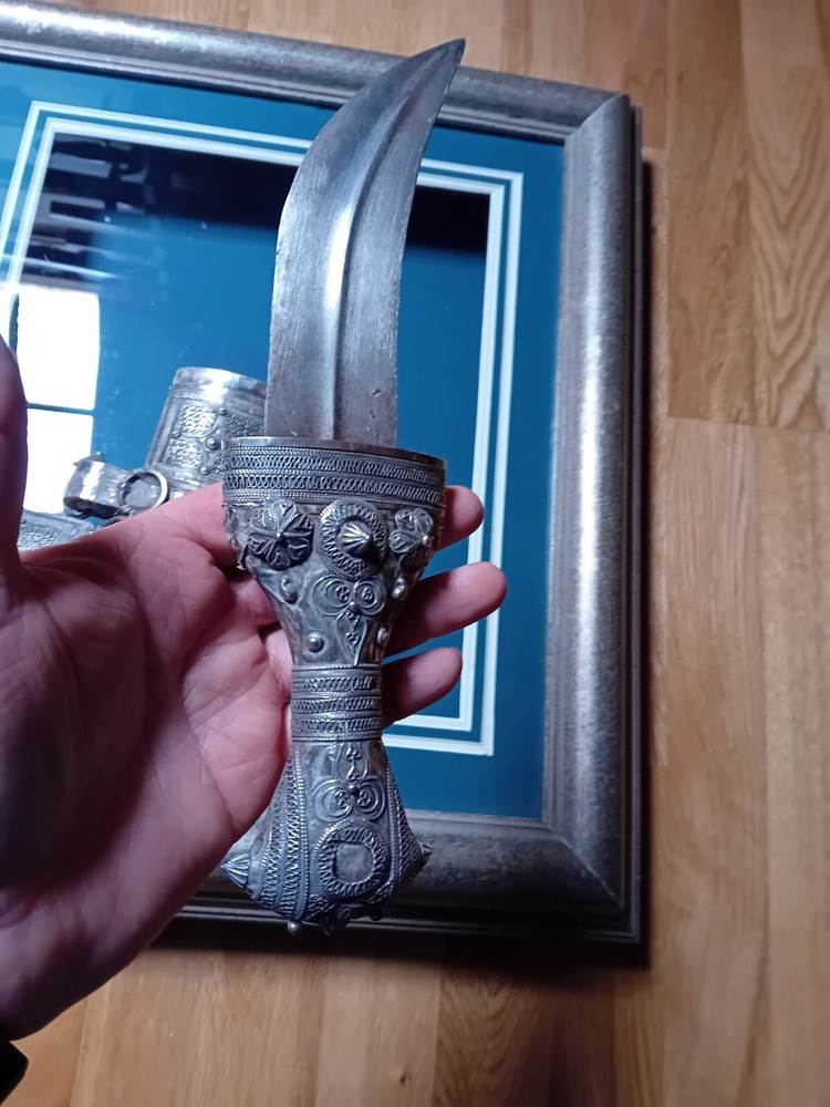 Authentic Silver Jambia ,Jambiya ,Dagger, Arabia In Frame