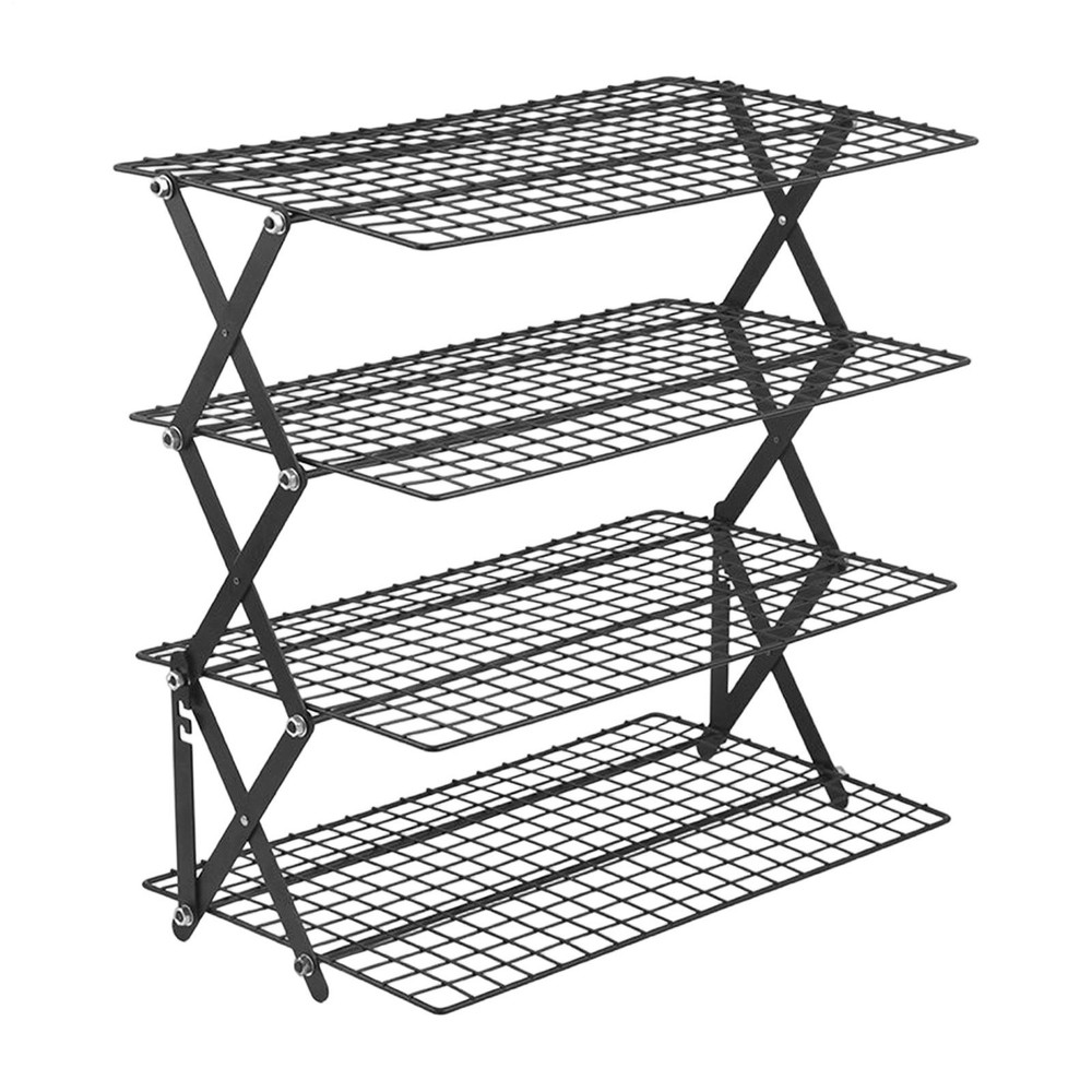 Baking Rack 4-Tier Stackable Foldable Storage Organizer Grill Rack Amicable