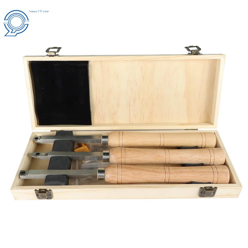 3 Piece Set Carbide Woodturning Tool Mini Size Diamond Shape Round & Square Tool