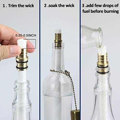 EricX Light Wine Bottle Torch Kit 4 Pack, Includes 4 Long Life Torch Wicks