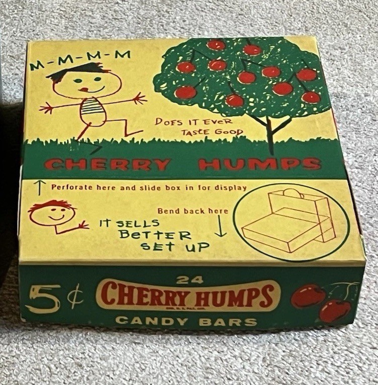 Vintage 5 Cent Cherry Humps Candy Bar General Store Display Box