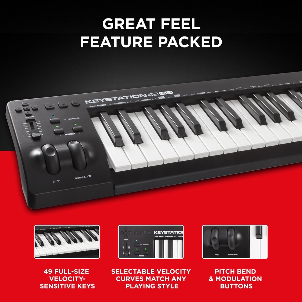 Keystation 49 MK3 - Synth Action 49 Key USB MIDI Keyboard Controller with