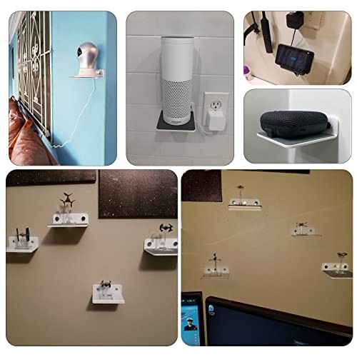Wall Shelf Speaker Mount, Small Wall Shelf for Speaker, Webcam, Cell White
