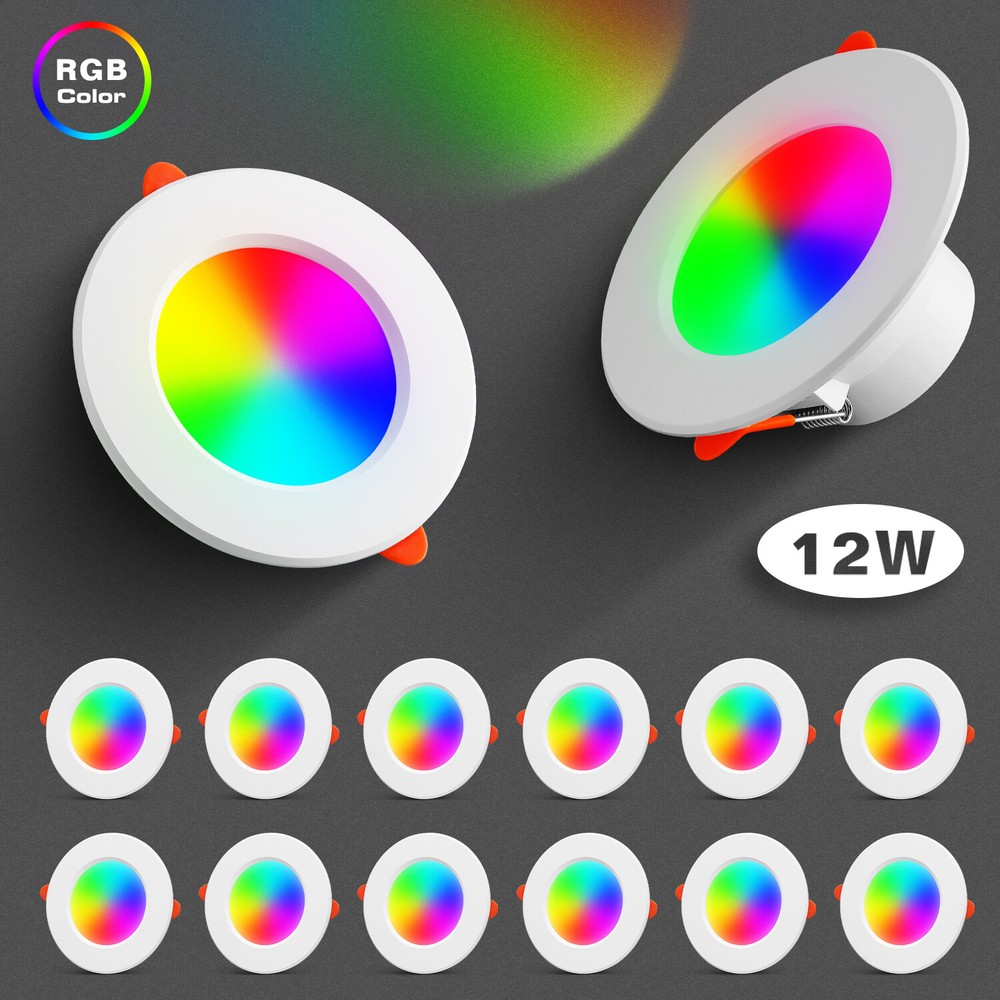 1-4PCS RGB Colour Changing Ceiling Light APP Control 4in Smart LED Ceiling Light
