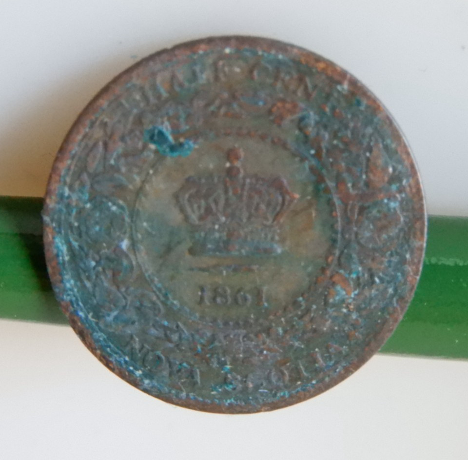1861 Nova Scotia Half Cent Coin