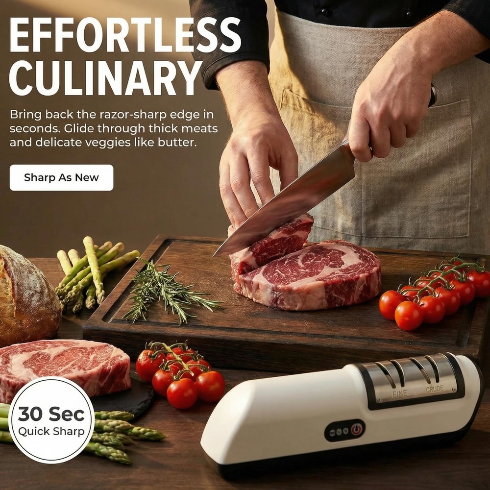 Professional Electric Knife Sharpener, 2-Stage Precision Sharpening System (F...