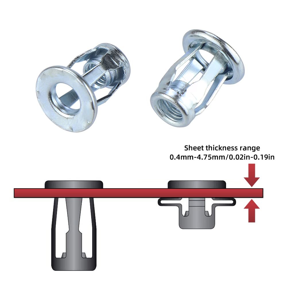 1/4 Jack Nut with Installation Tool Threaded Insert Nuts Nutserts black