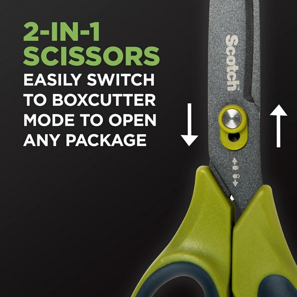 Scotch Non Stick Unboxing Scissors Dual Function Scissors and Boxcutter 8" 1 PK