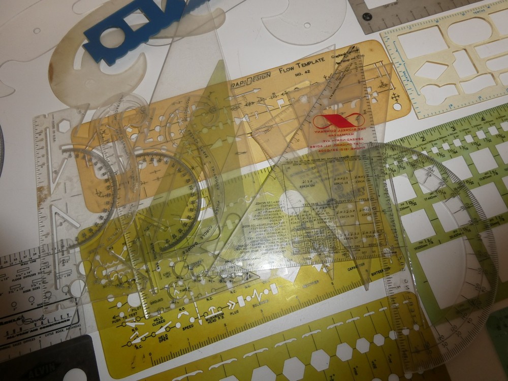 VTG Lot 25 Architectural Engineer Engineering Drafting Templates Tools Stencils